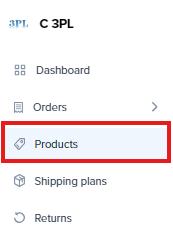 Products option in the left sidebar